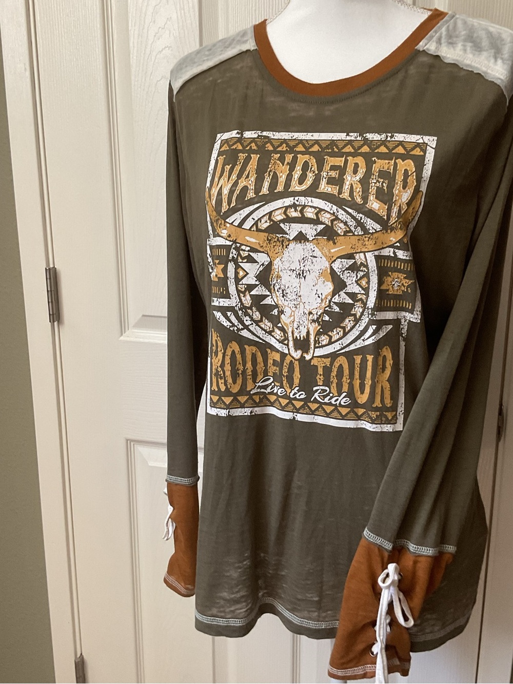 Wanderer Rodeo Tour Olive Long Sleeve Tee